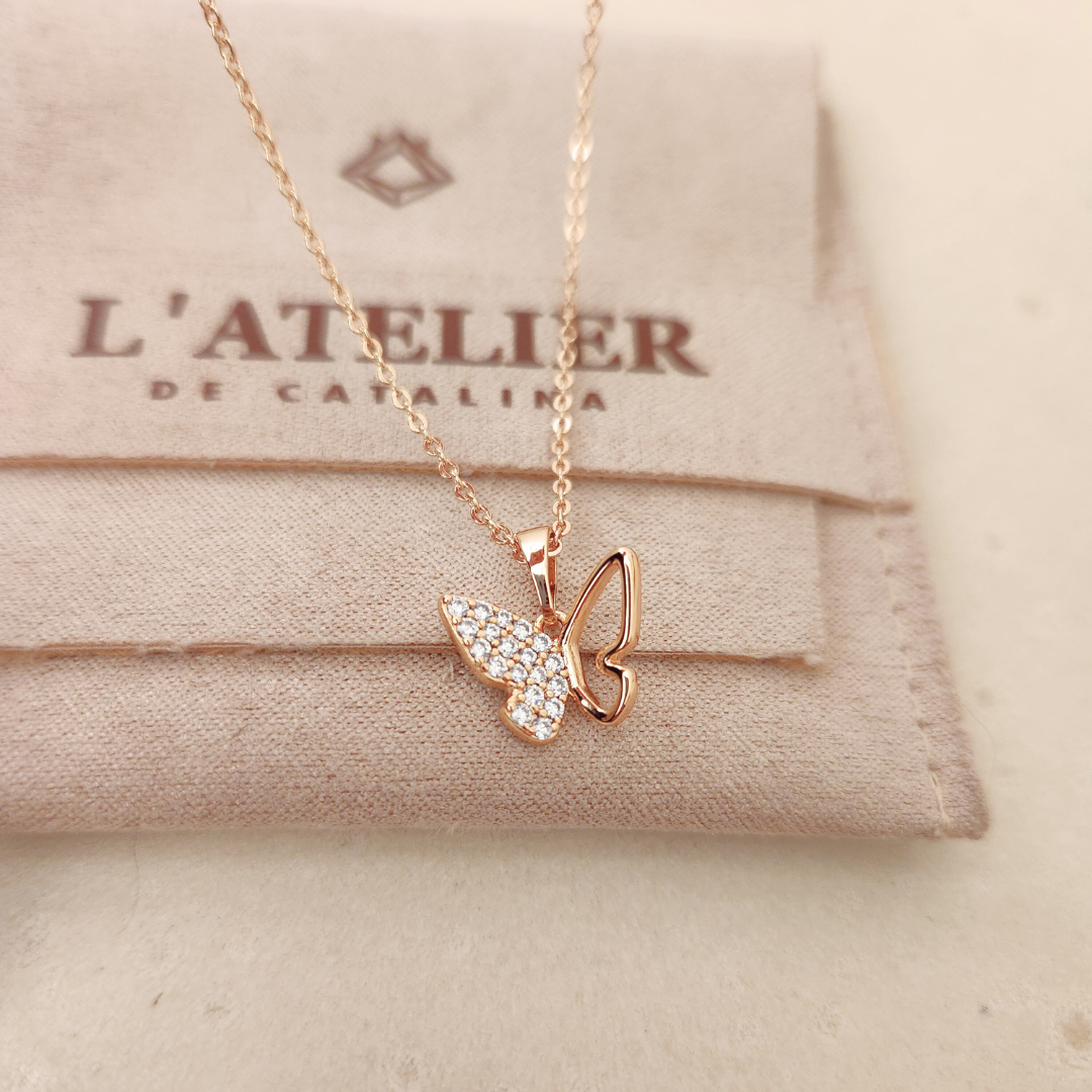 Collar Mariposa Strass Calado - Colección Acero