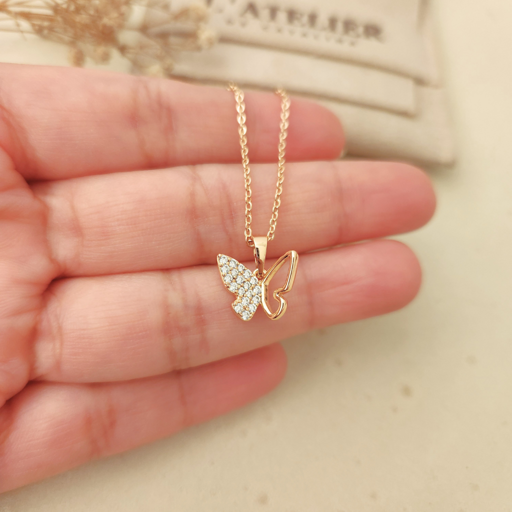 Collar Mariposa Strass Calado - Colección Acero