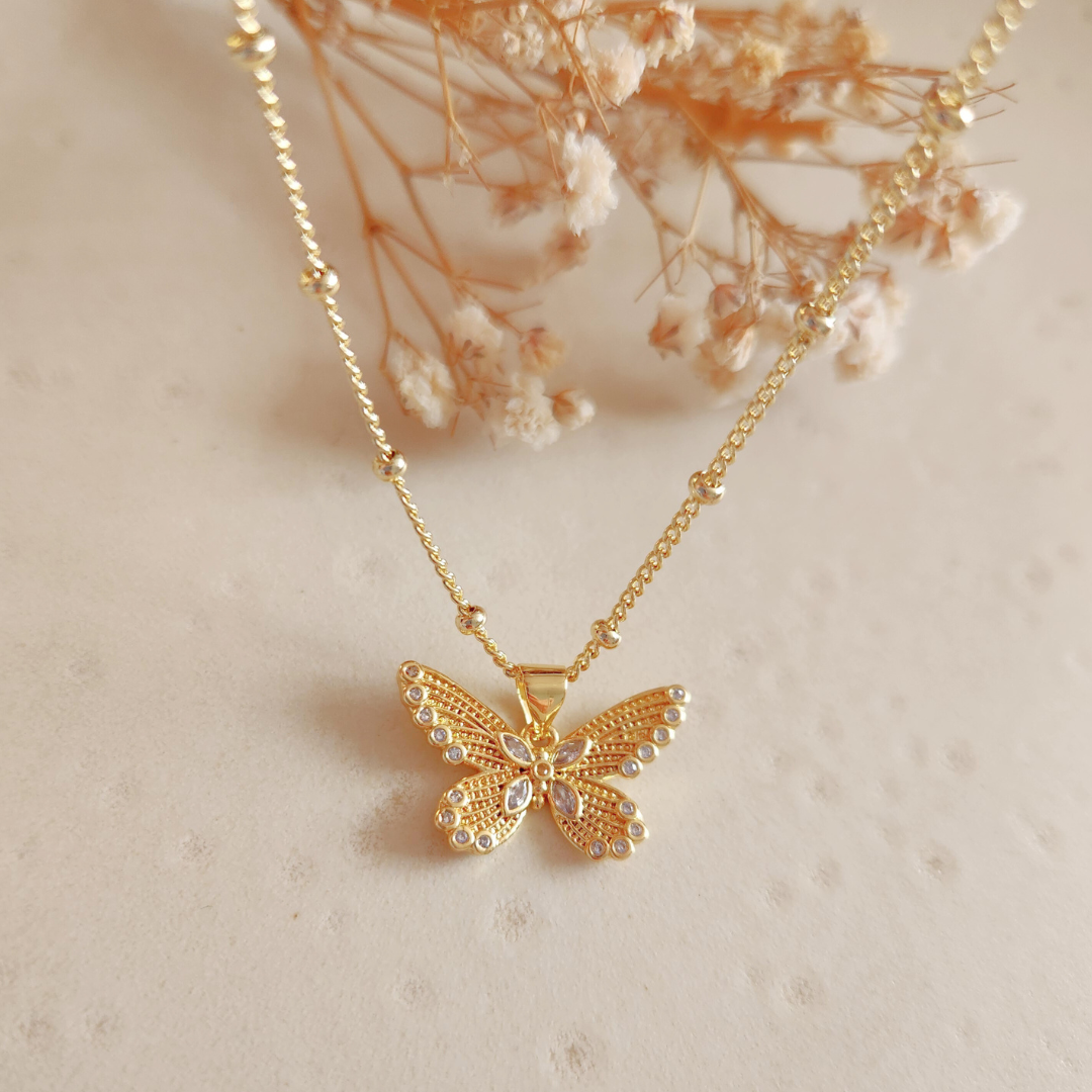 Collar Mariposa Maxi Gold - Colección Acero