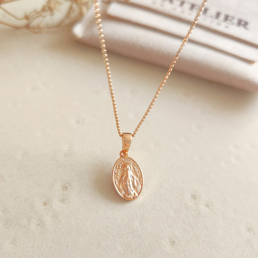 Collar Virgen de la Medalla Milagrosa - Colección Acero
