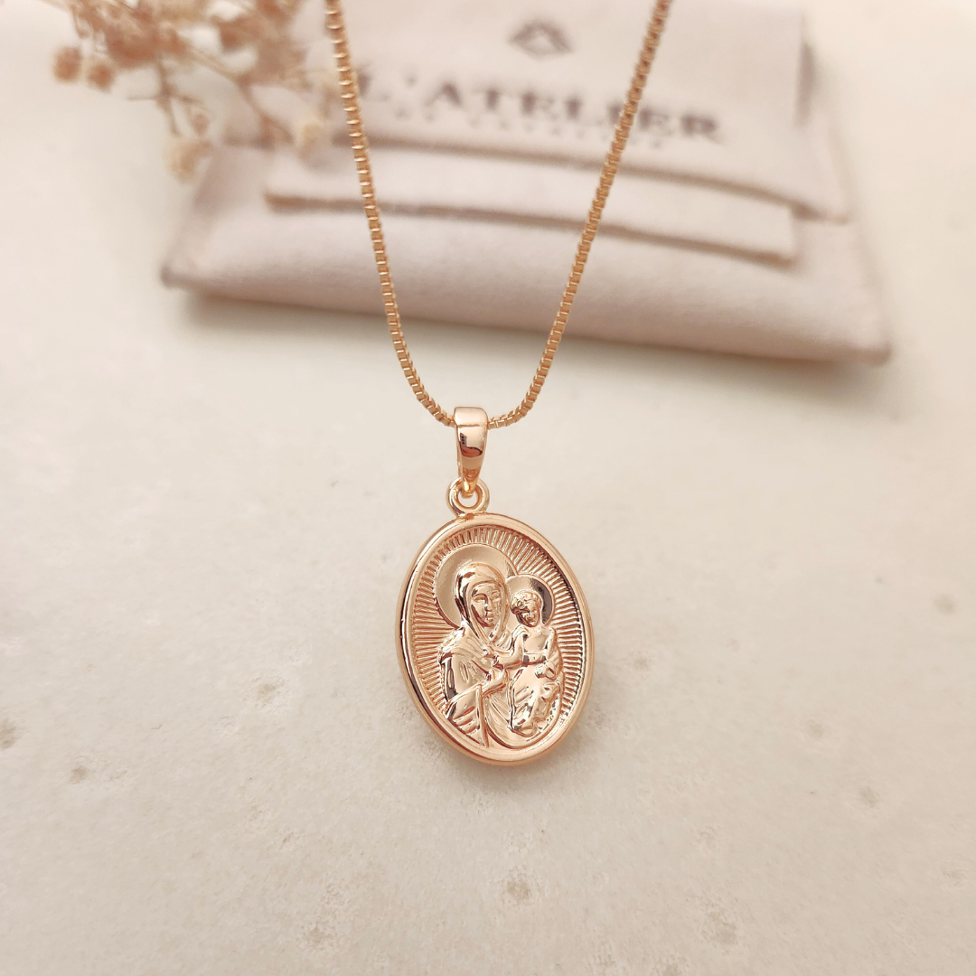 Collar Virgen Niño - Colección Acero