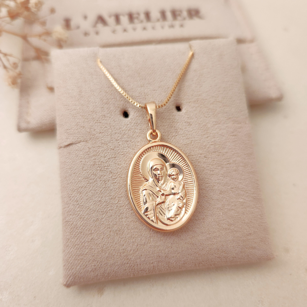 Collar Virgen Niño - Colección Acero