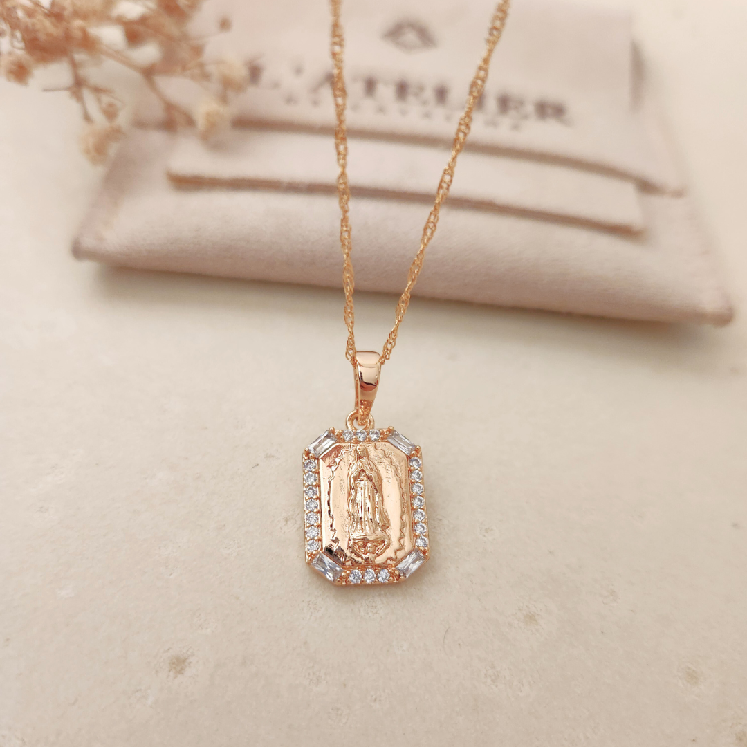 Collar Virgen Guadalupe Cuadrado - Colección Acero