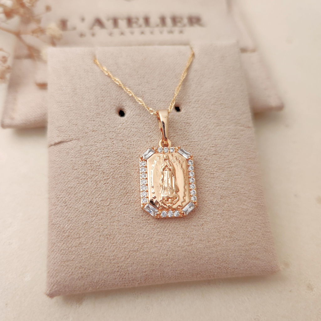 Collar Virgen Guadalupe Cuadrado - Colección Acero