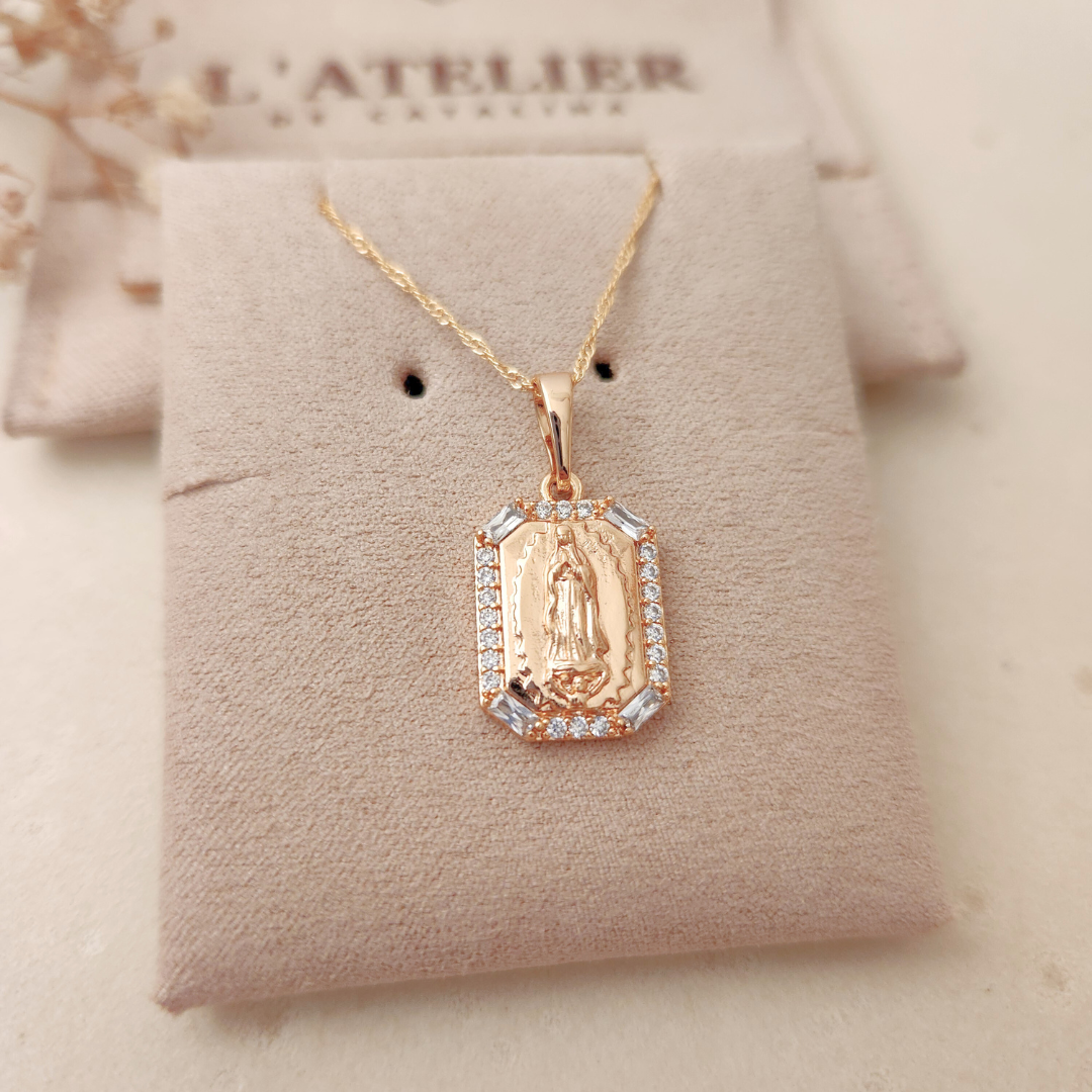 Collar Virgen Guadalupe Cuadrado - Colección Acero