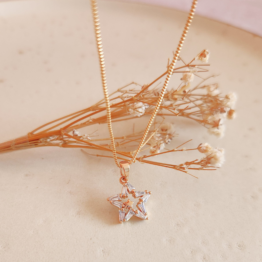 Collar Estrella Cristal - Colección Acero