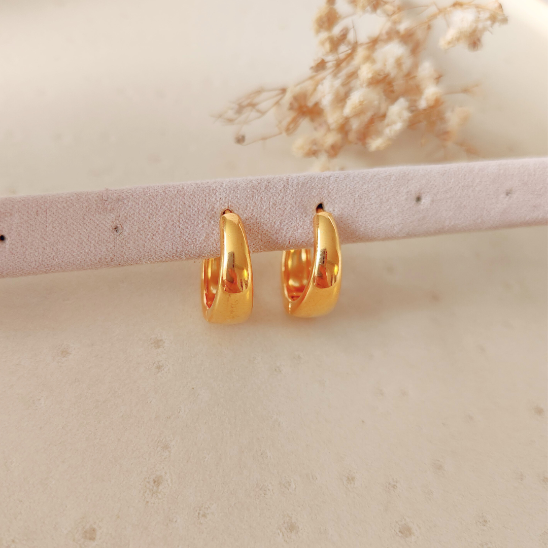 Argolla Canoa Mediana Dorada - Colección Acero