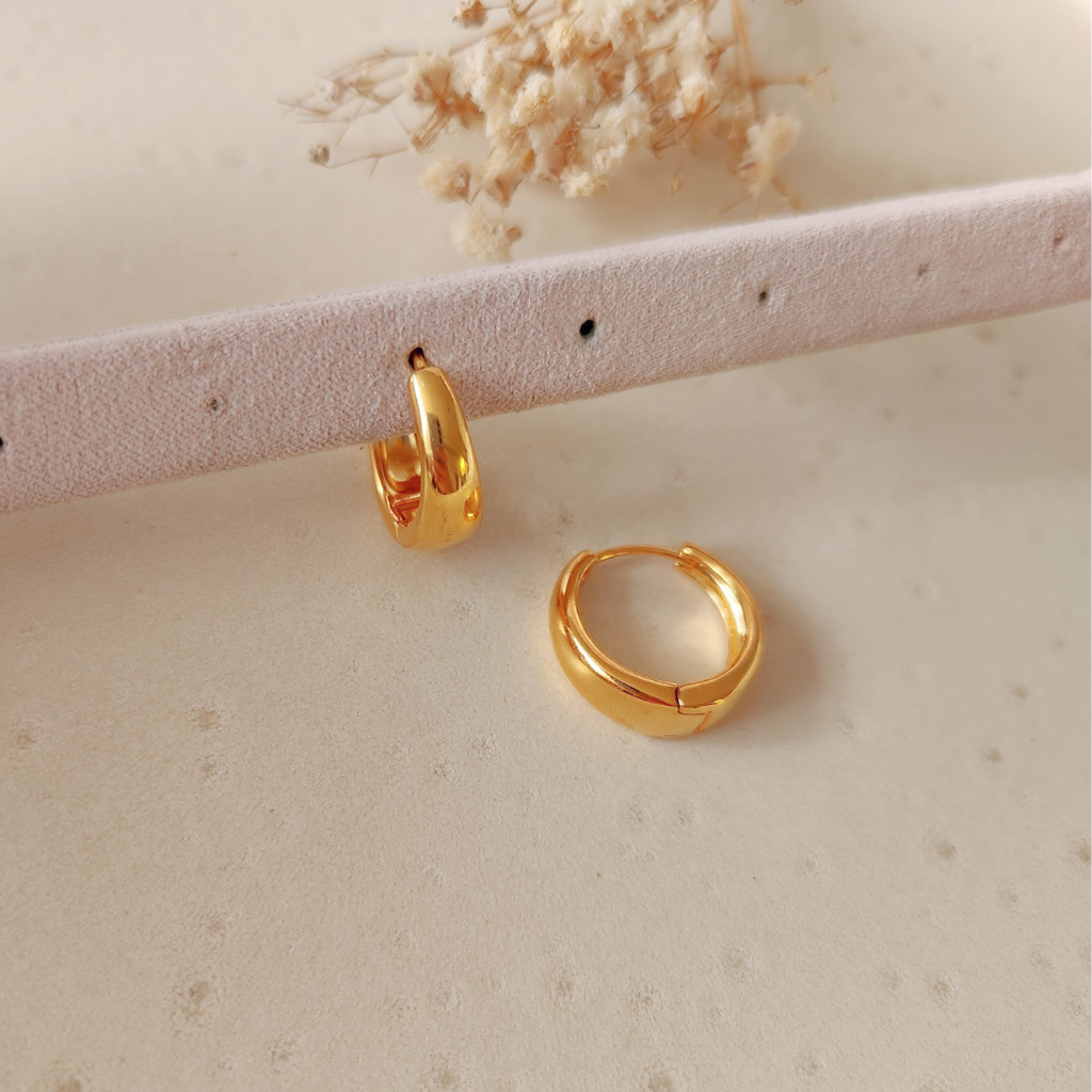 Argolla Canoa Mediana Dorada - Colección Acero