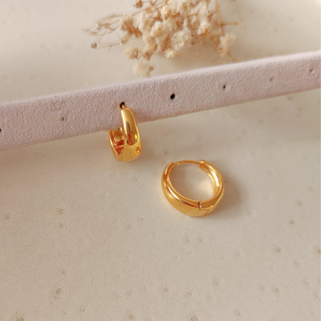 Argolla Canoa Mediana Dorada - Colección Acero