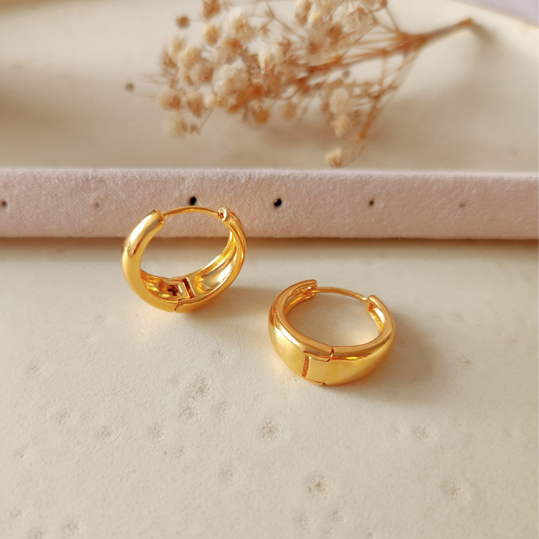 Argolla Canoa Grande Dorado - Colección Acero