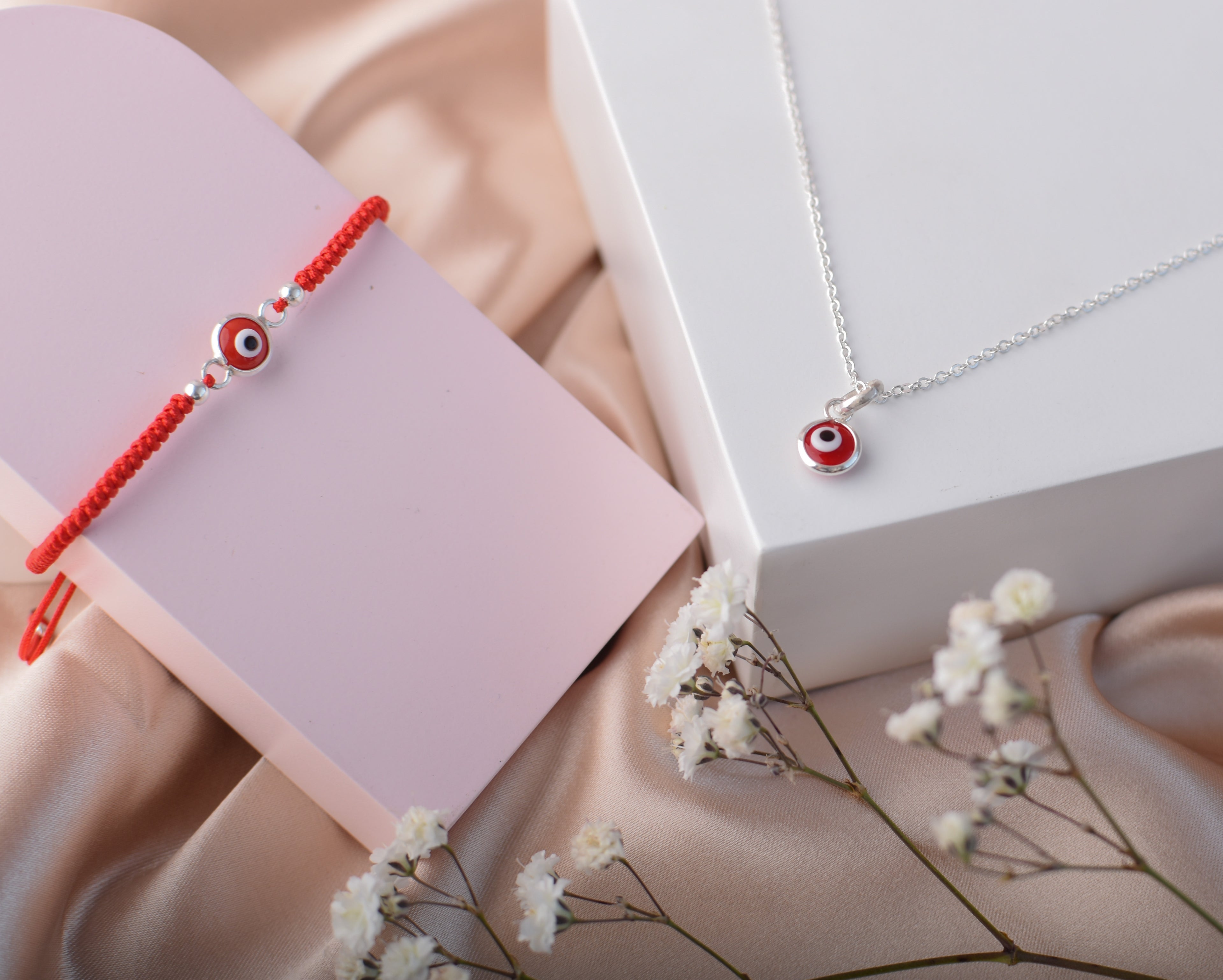 Pack Collar + Pulsera Ojo Turco Rojo