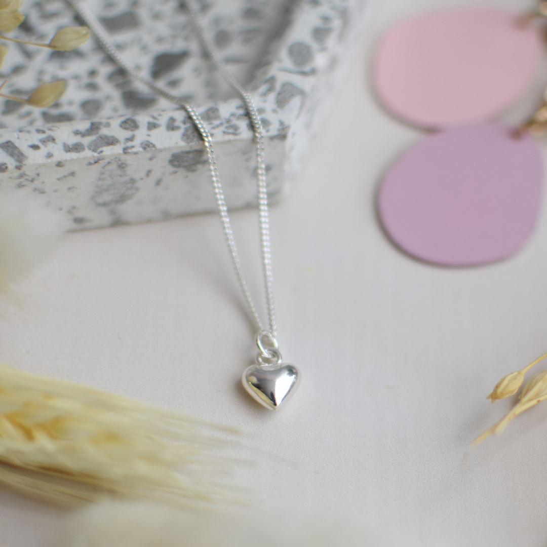 Collar Corazón Bombeado Mini - Plata 950 Imagen principal del producto