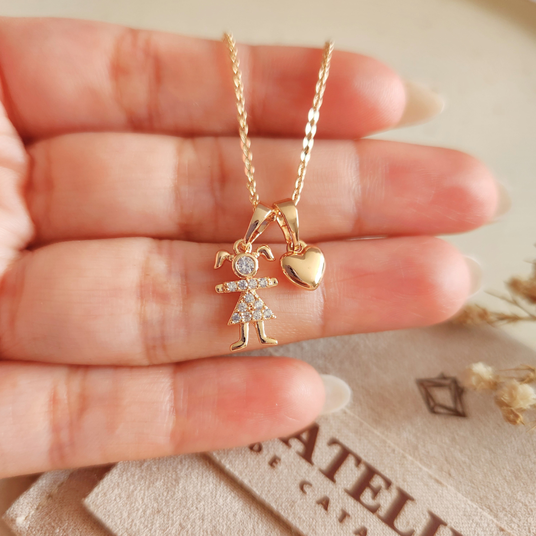 Collar Niña Corazón - Colección Acero