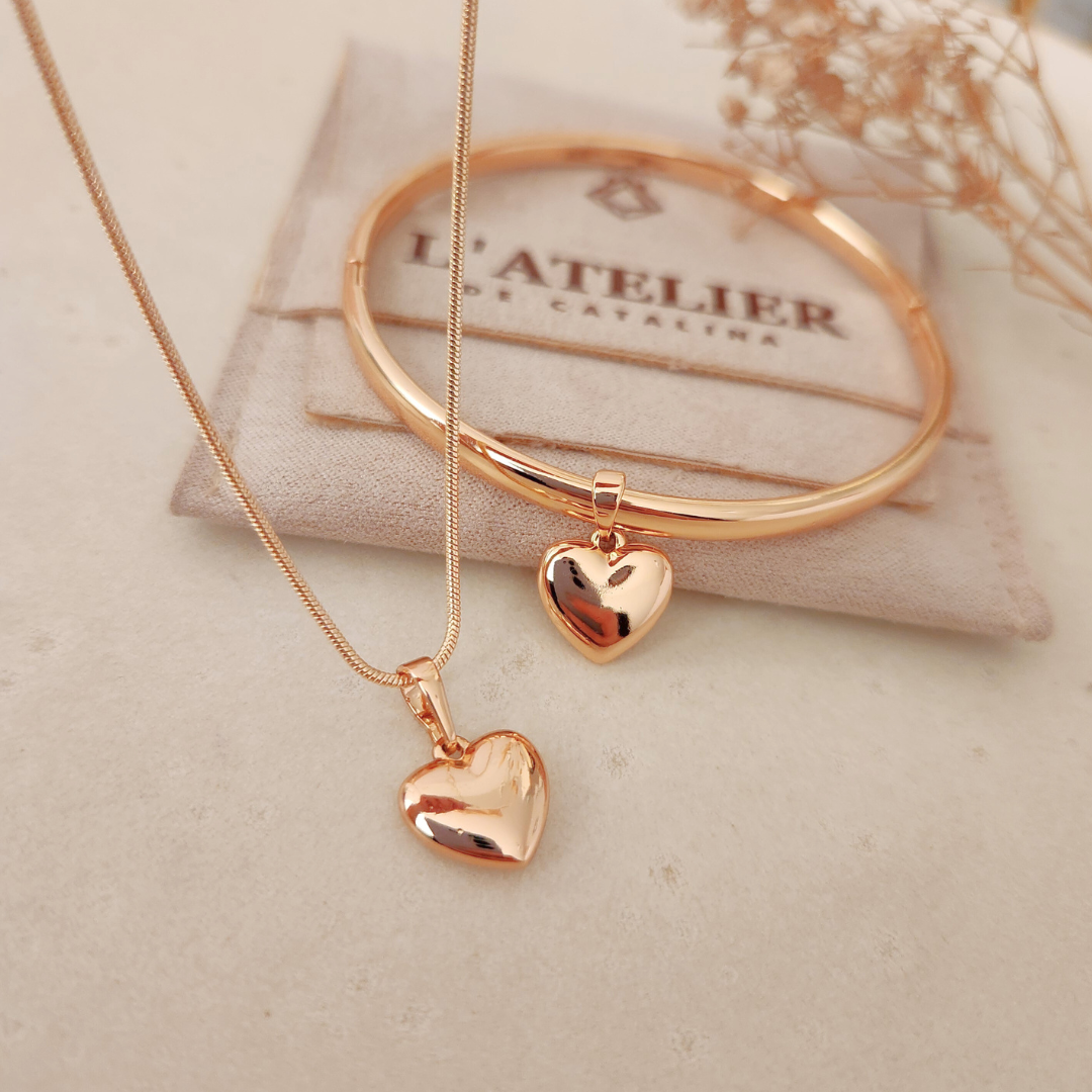 Set Love Collar + Pulsera- Colección Acero