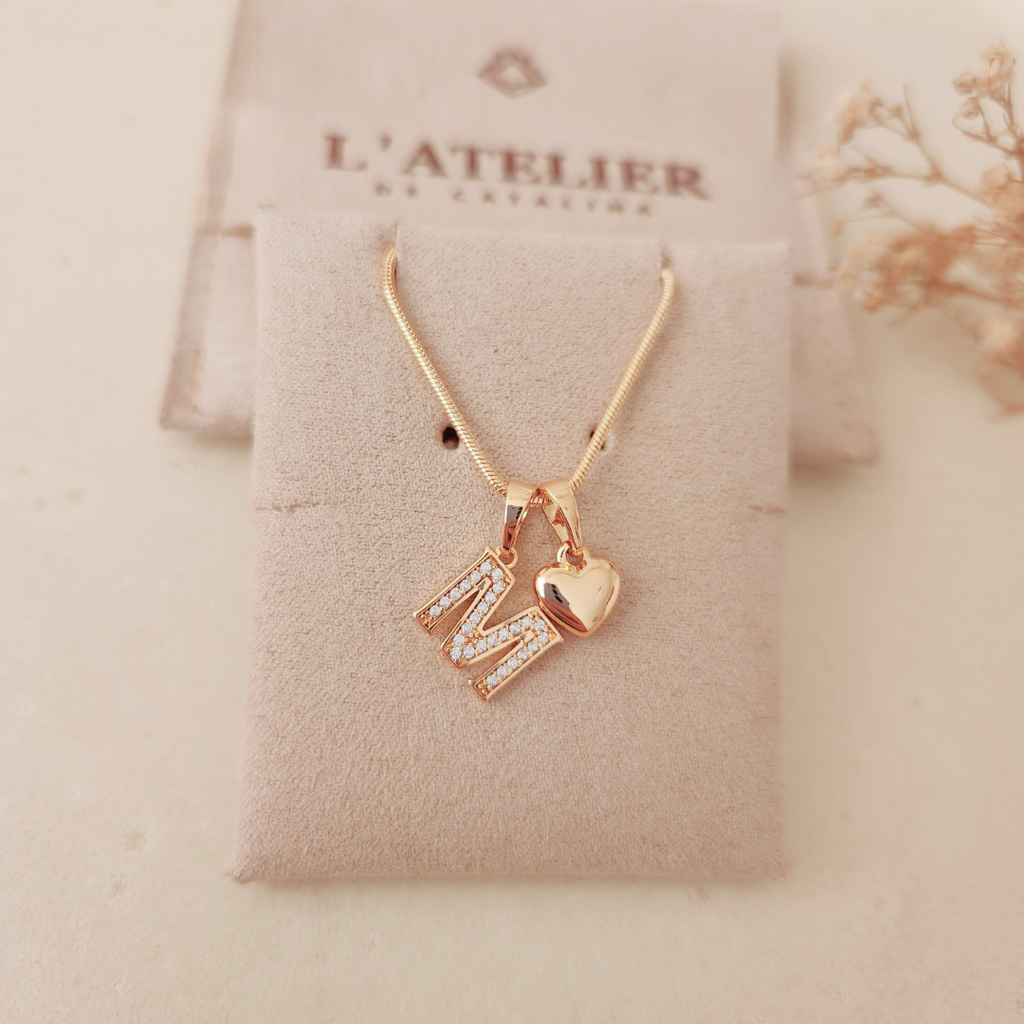Collar Iniciales Corazón - Colección Acero