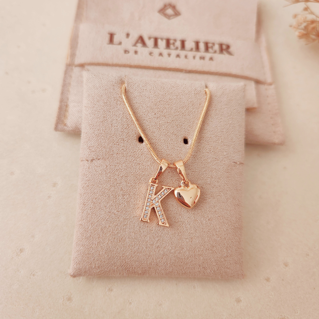 Collar Iniciales Corazón - Colección Acero