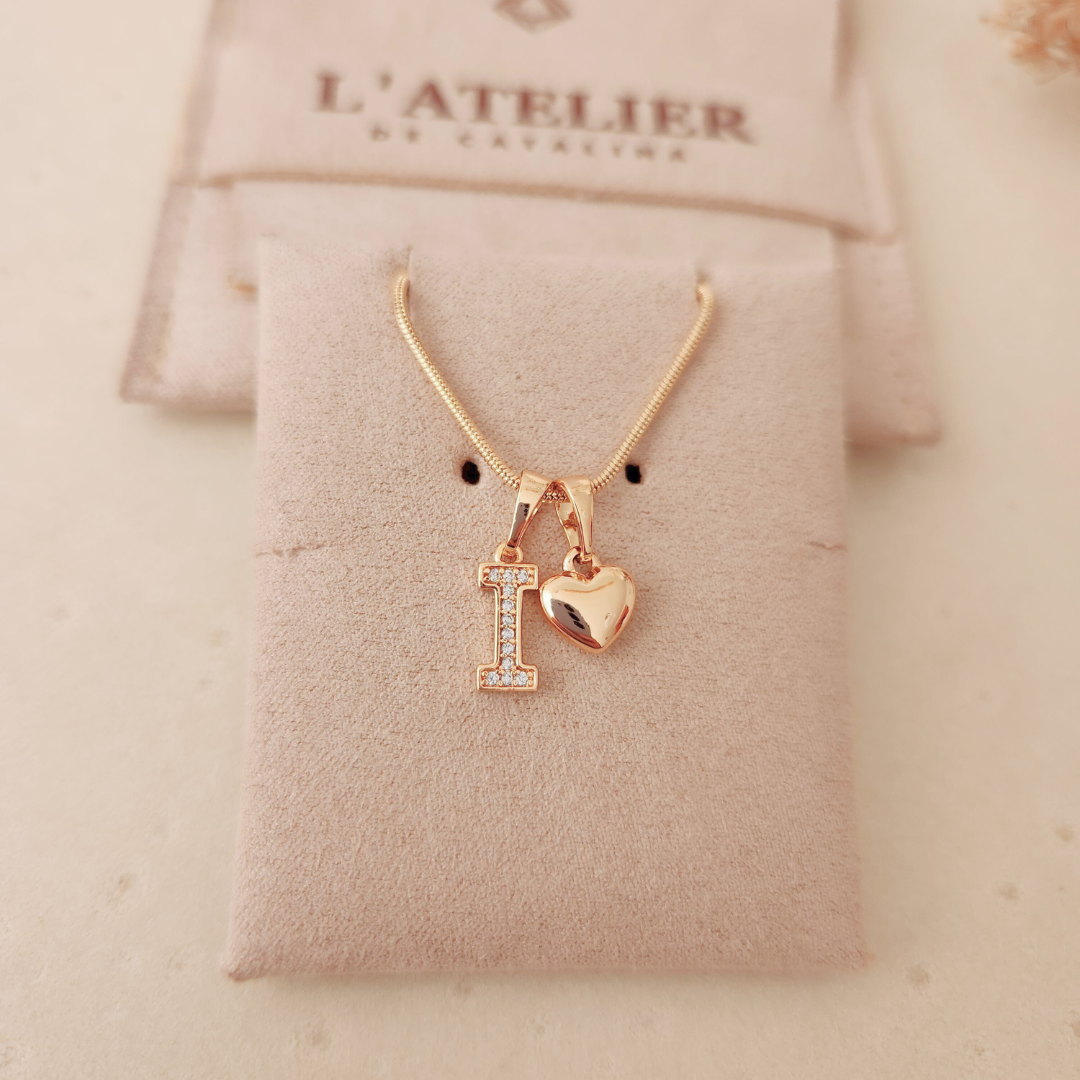 Collar Iniciales Corazón - Colección Acero