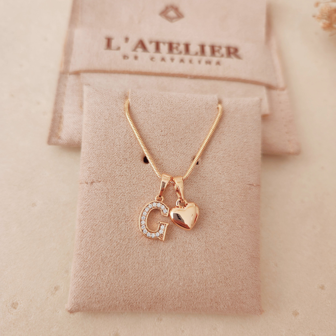 Collar Iniciales Corazón - Colección Acero