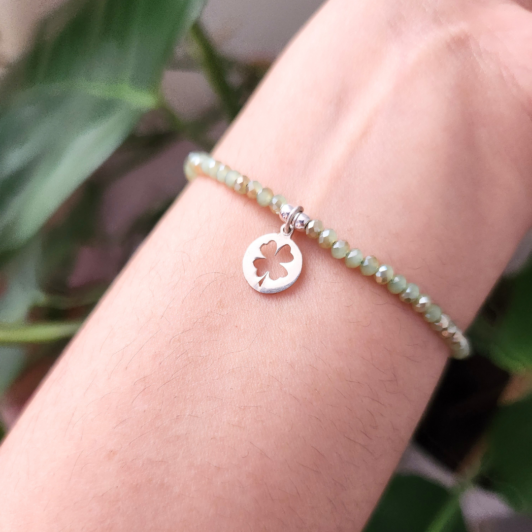 Pulsera Hilo Trébol - Colección Plata