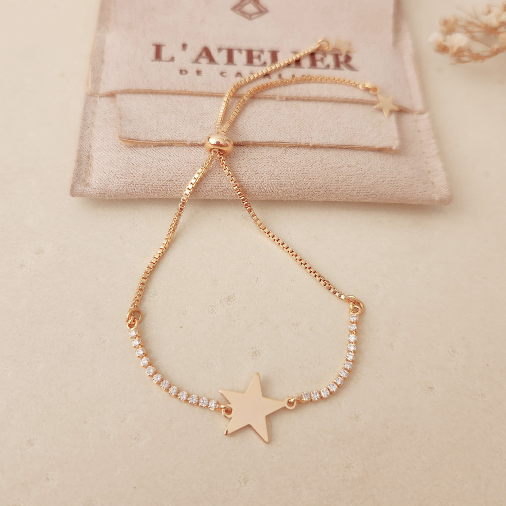Pulsera Regulable Estrella - Colección Acero