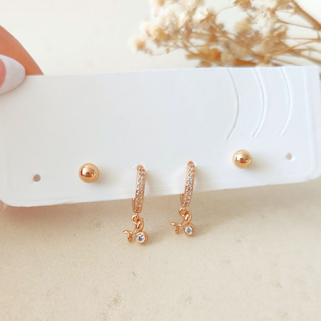 Set Argolla Delfín + Bolita Mini - Colección Acero Imagen principal del producto