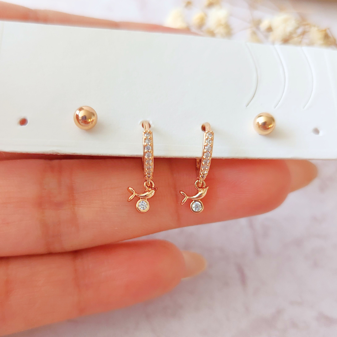 Set Argolla Delfín + Bolita Mini - Colección Acero Imagen secundaria del producto