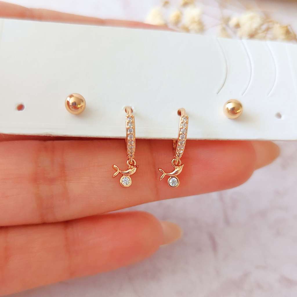 Set Argolla Delfín + Bolita Mini - Colección Acero