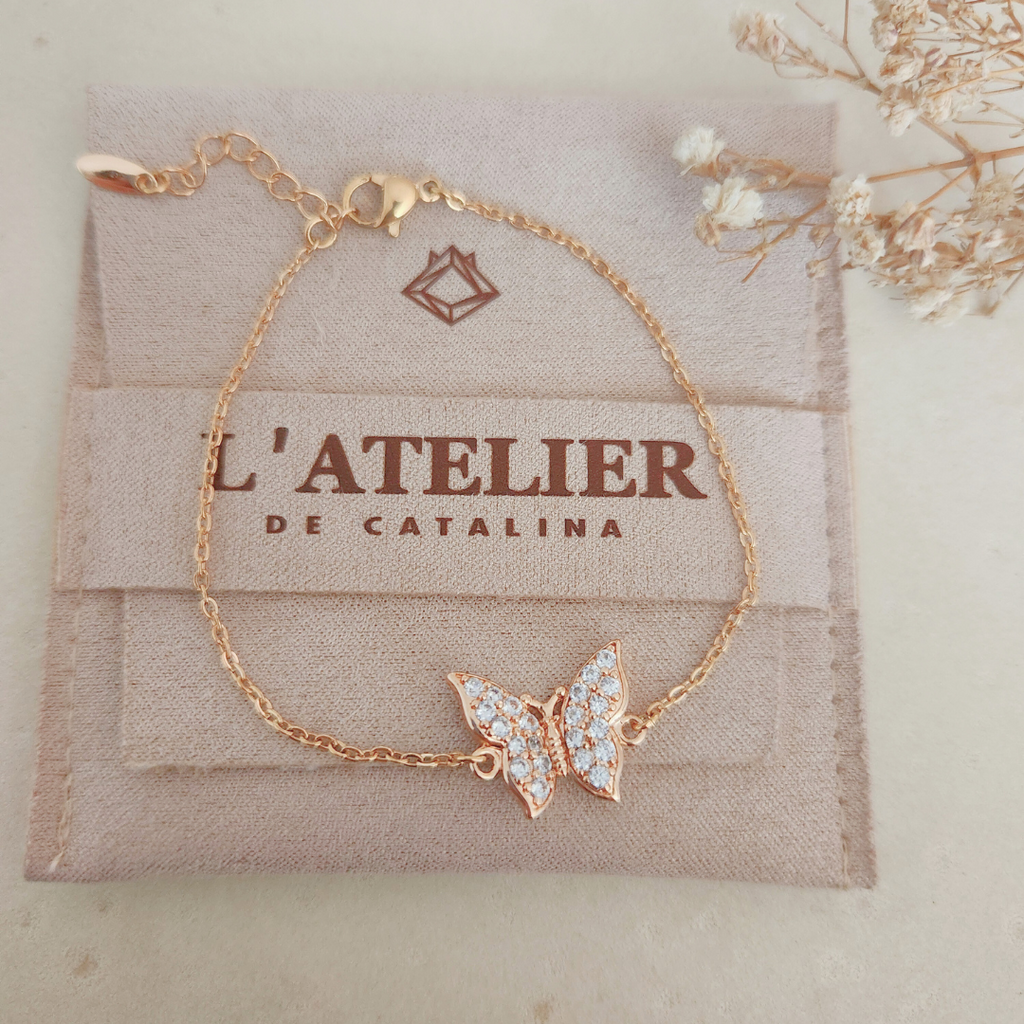 Pulsera Mariposa Strass - Colección Acero