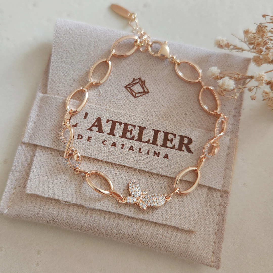 Pulsera Mariposa Eslabones - Colección Acero