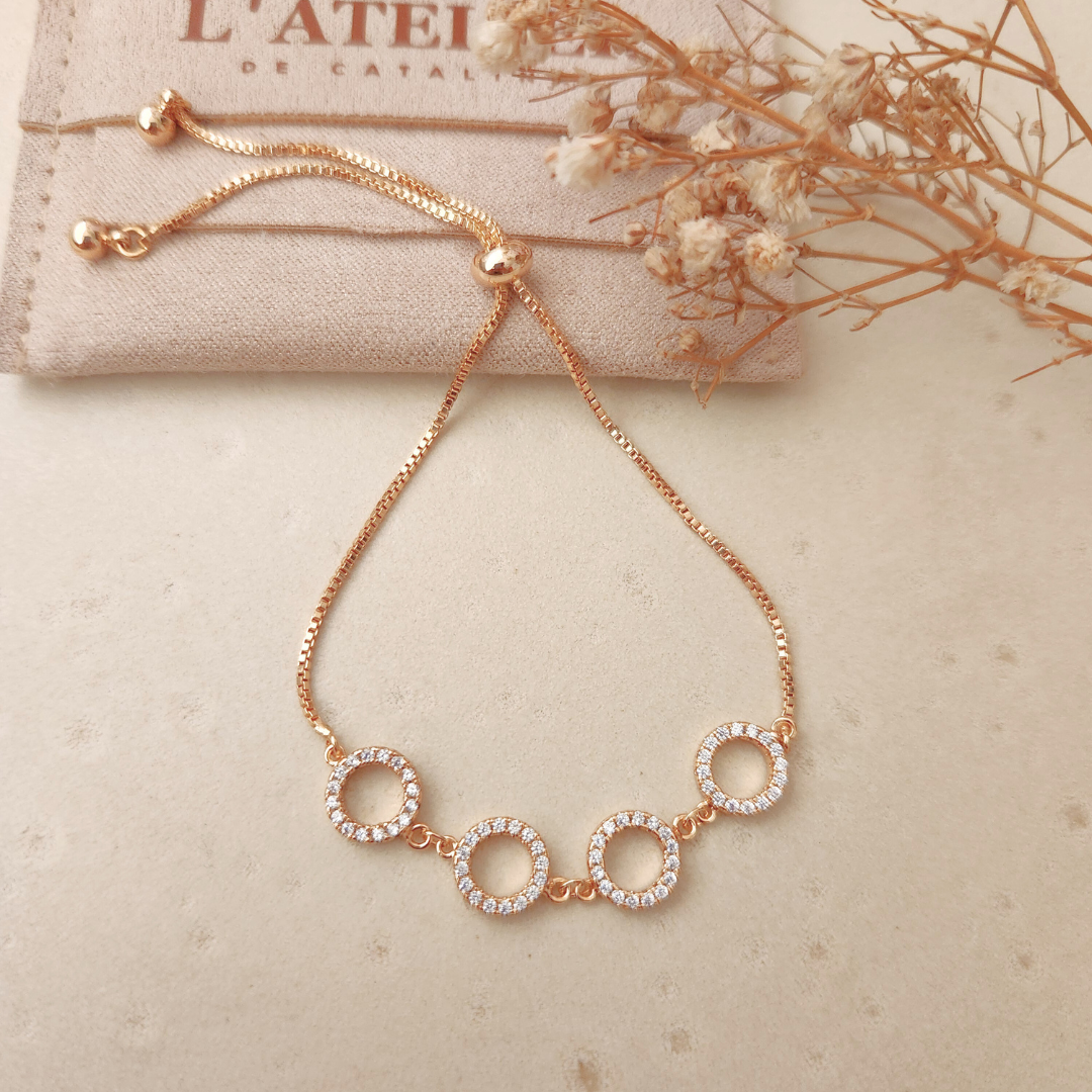 Pulsera Regulable Círculos - Colección Acero Imagen principal del producto