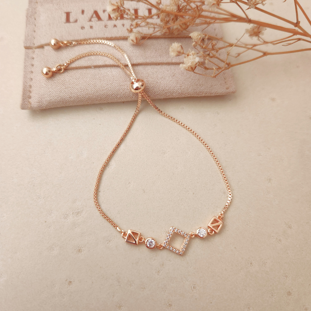 Pulsera Regulable Cuadrados - Colección Acero