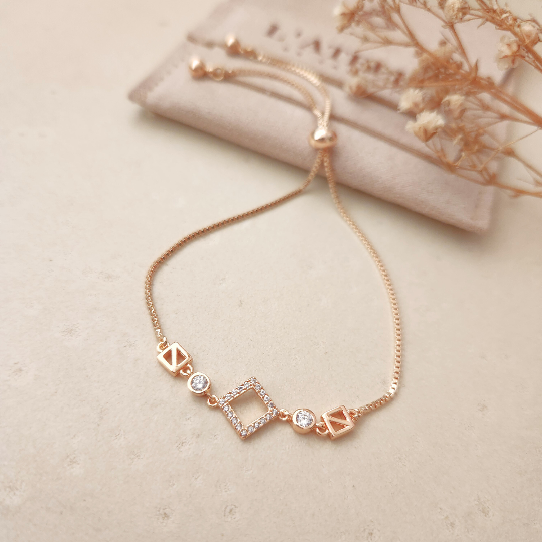 Pulsera Regulable Cuadrados - Colección Acero