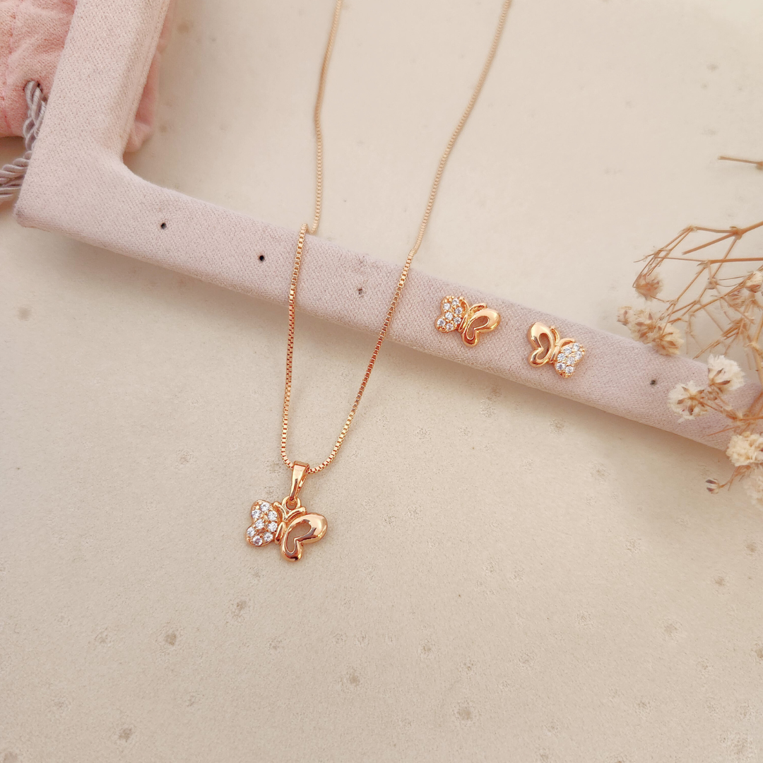 Set Mariposa Collar + Aretes - Colección Acero Imagen principal del producto