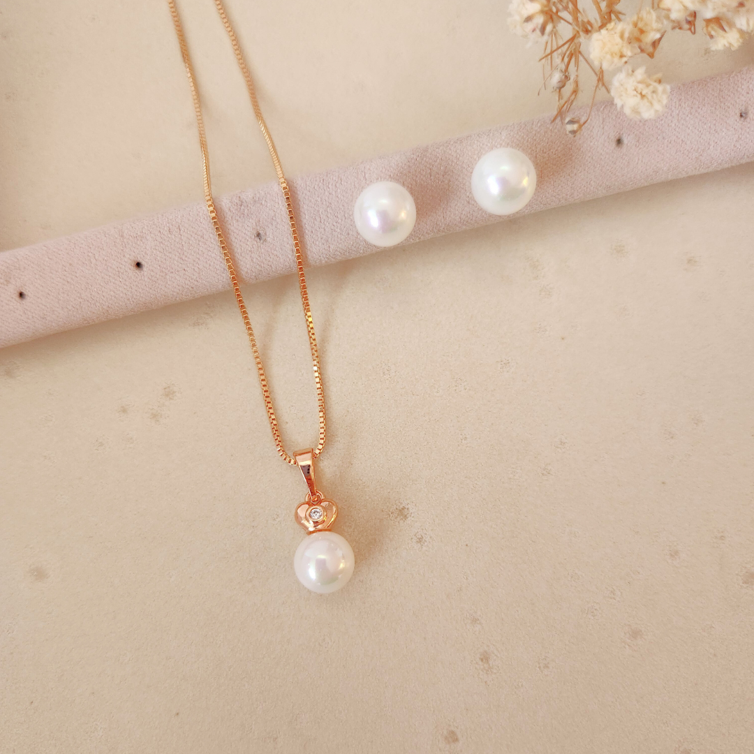 Set Perla Collar + Aretes - Colección Acero Imagen secundaria del producto