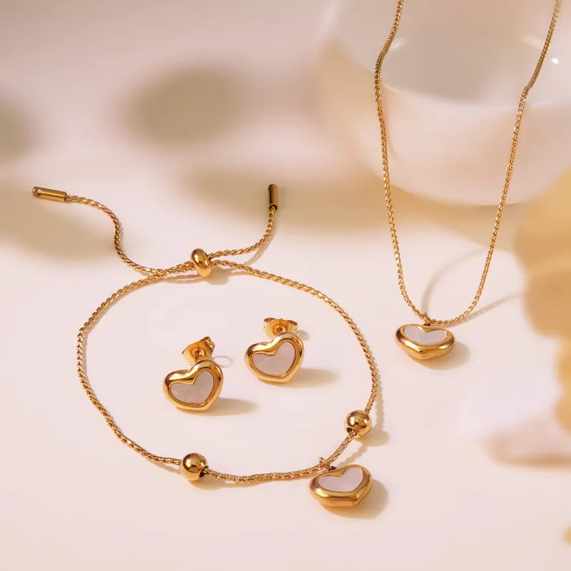 Set Corazón Nacar - Colección Acero