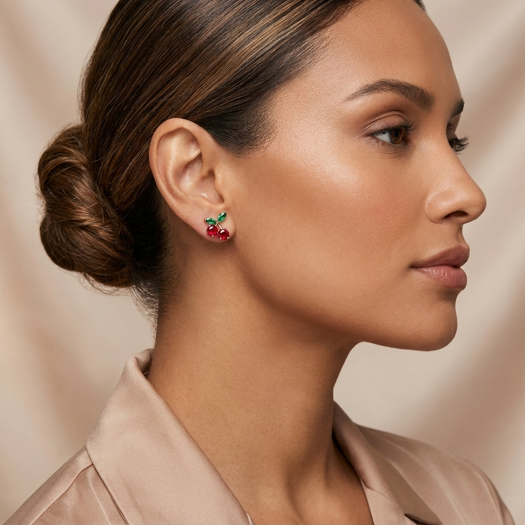 Aretes Cereza - Colección Acero