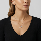 Collar Inicial Rose Corazón Blanco - Colección Acero