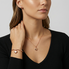 Set Love Collar + Aretes + Pulsera - Colección Acero