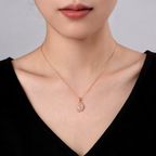 Collar Luna Corazón Strass - Colección Acero