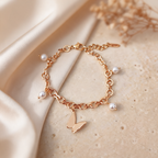 Pulsera Mariposa Perlas - Colección Acero