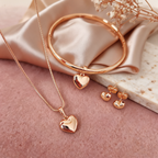 Set Love Collar + Aretes + Pulsera - Colección Acero