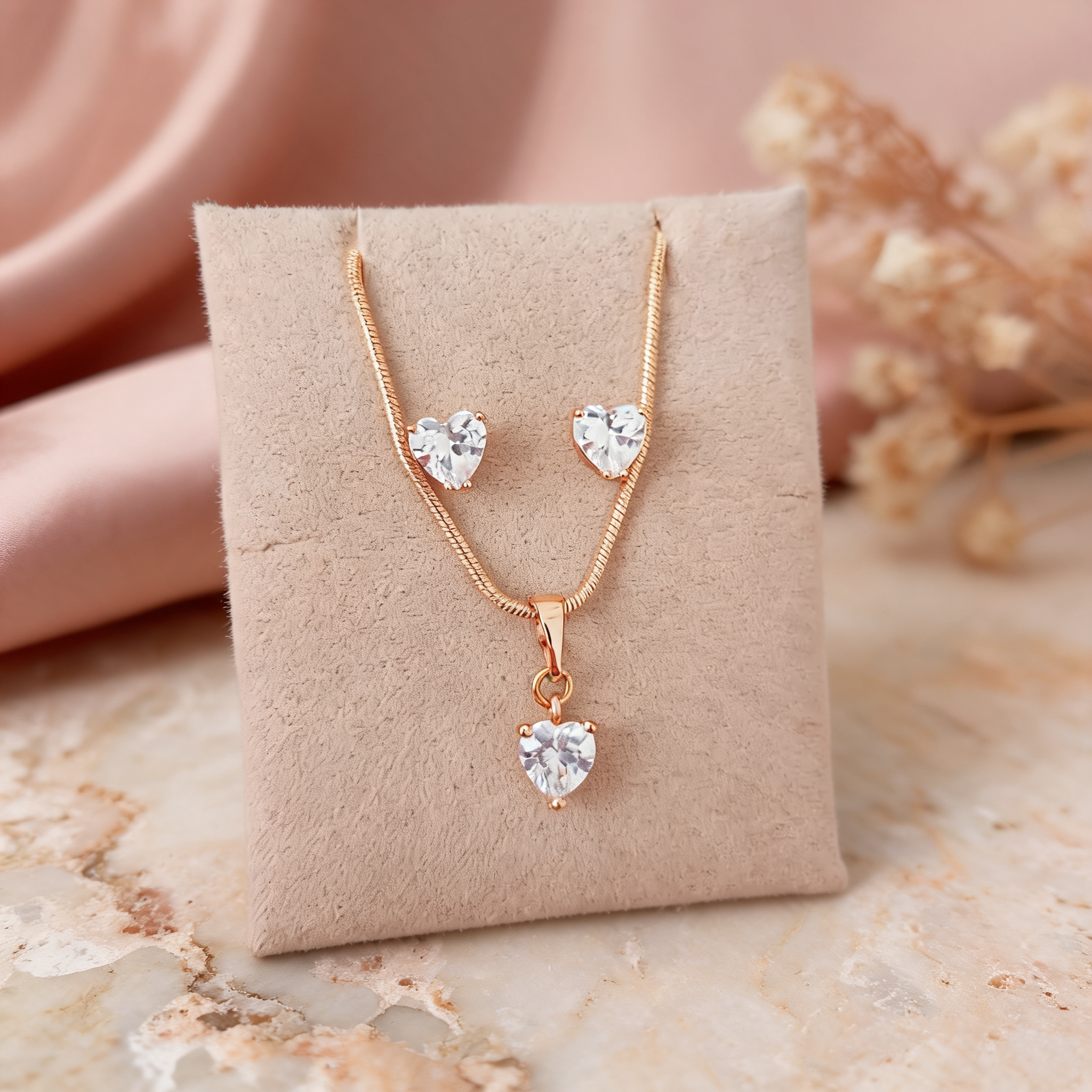 Set Crystal Collar + Aretes - Colección Acero