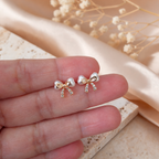 Aretes Lazo Perla - Colección Acero