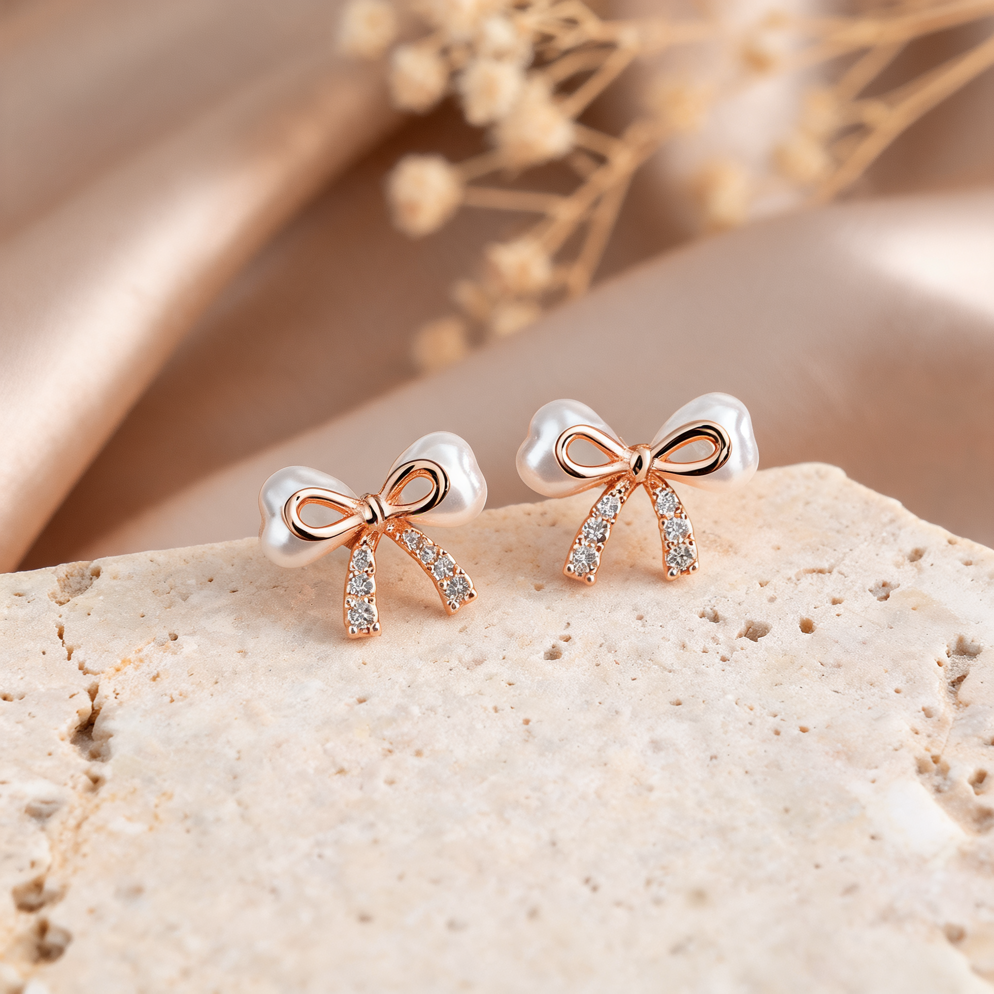 Aretes Lazo Perla - Colección Acero Imagen principal del producto