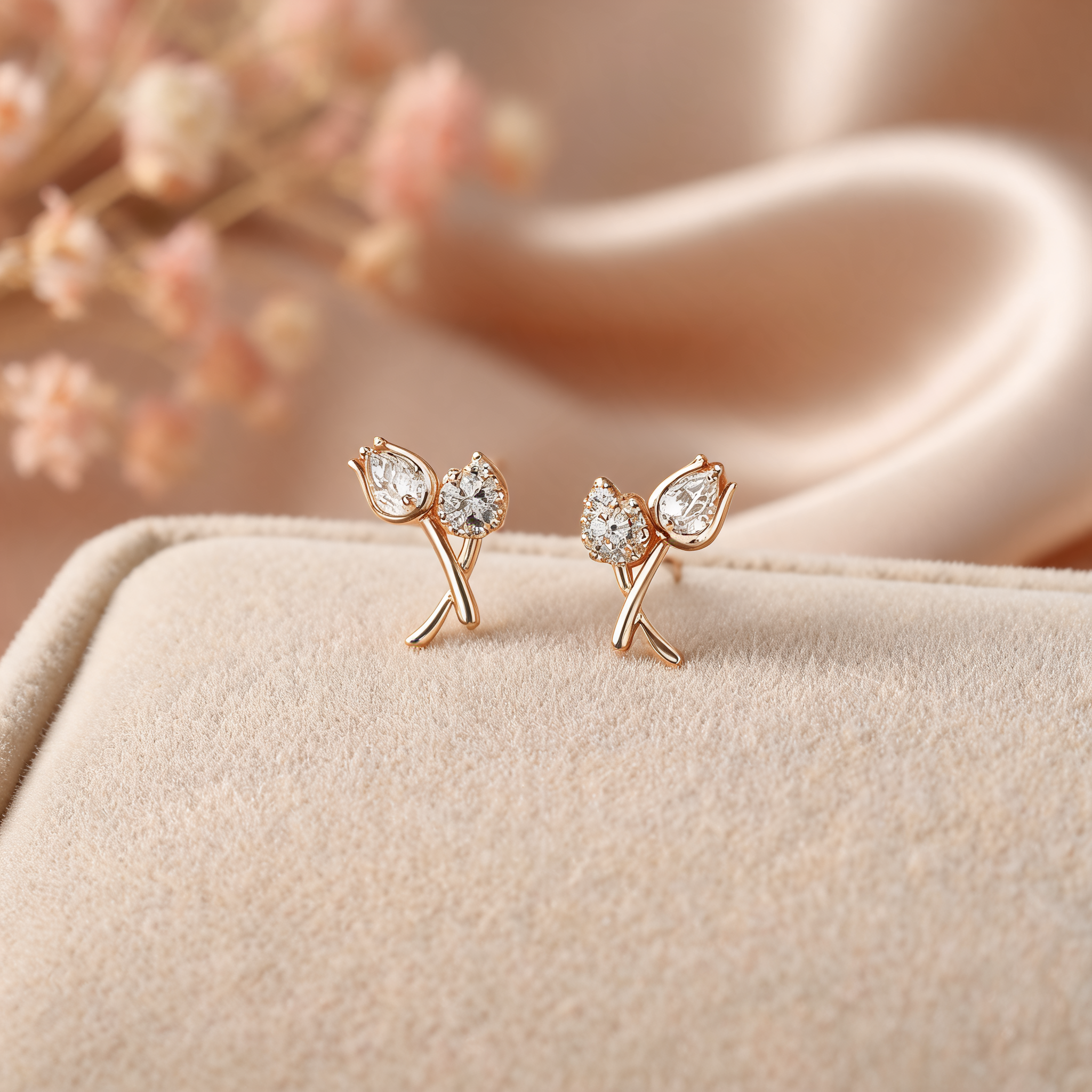 Aretes Tulipán Doble - Colección Acero Imagen principal del producto