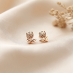 Aretes Tulipán Strass - Colección Acero