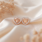 Aretes Corazón Virgen de Guadalupe Rose - Colección Acero