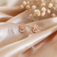 Aretes Flor Perlas Cristales - Colección Acero