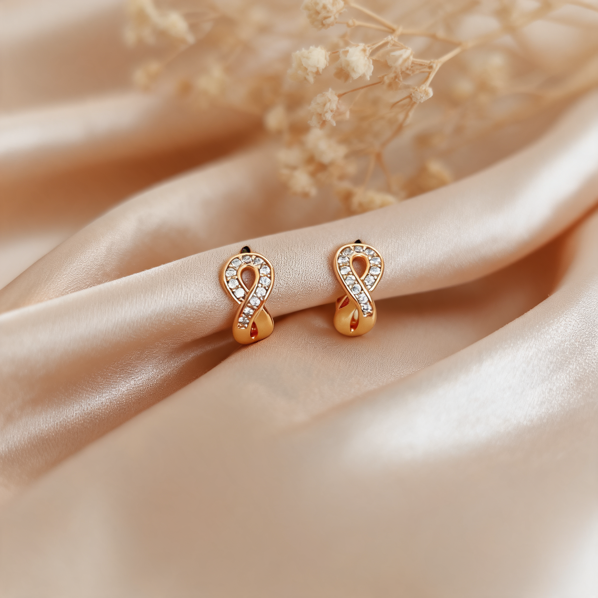 Argollas Infinito Brillante - Colección Acero