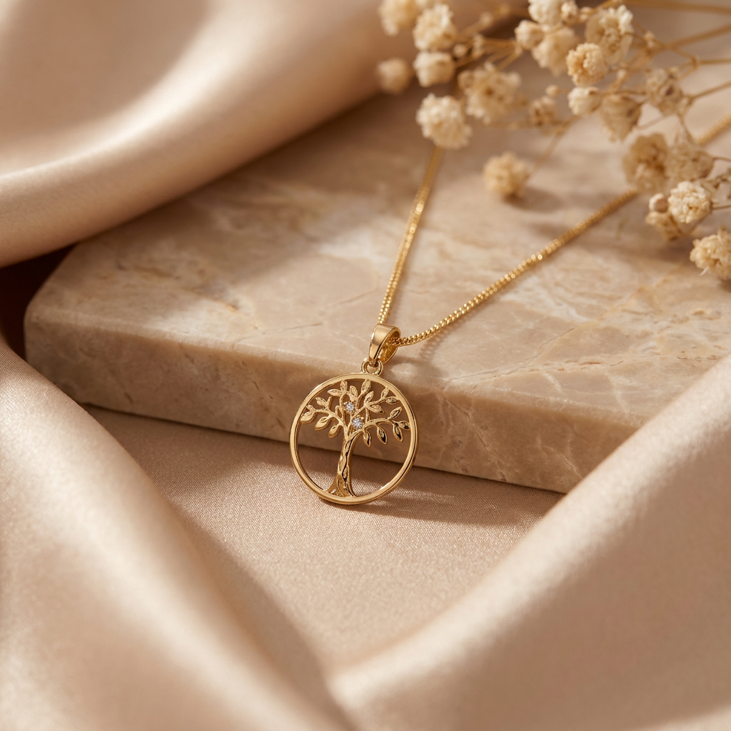 Collar Árbol de la Vida Rose - Colección Acero Imagen principal del producto